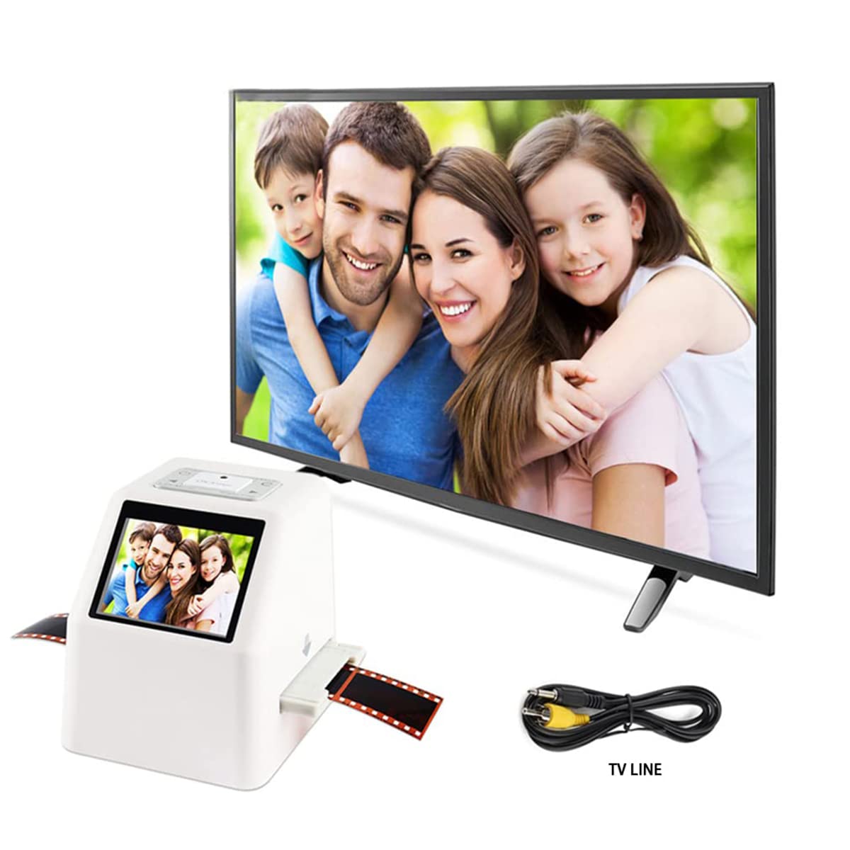 Scanner per pellicole e Diapositive ad Alta risoluzione con Schermo LCD da 3,5", Schermo LCD all-in-1 da 22 MP, 1080P, convertitore di pellicole digitali, converte pellicole da 35 mm, 126, 110, S