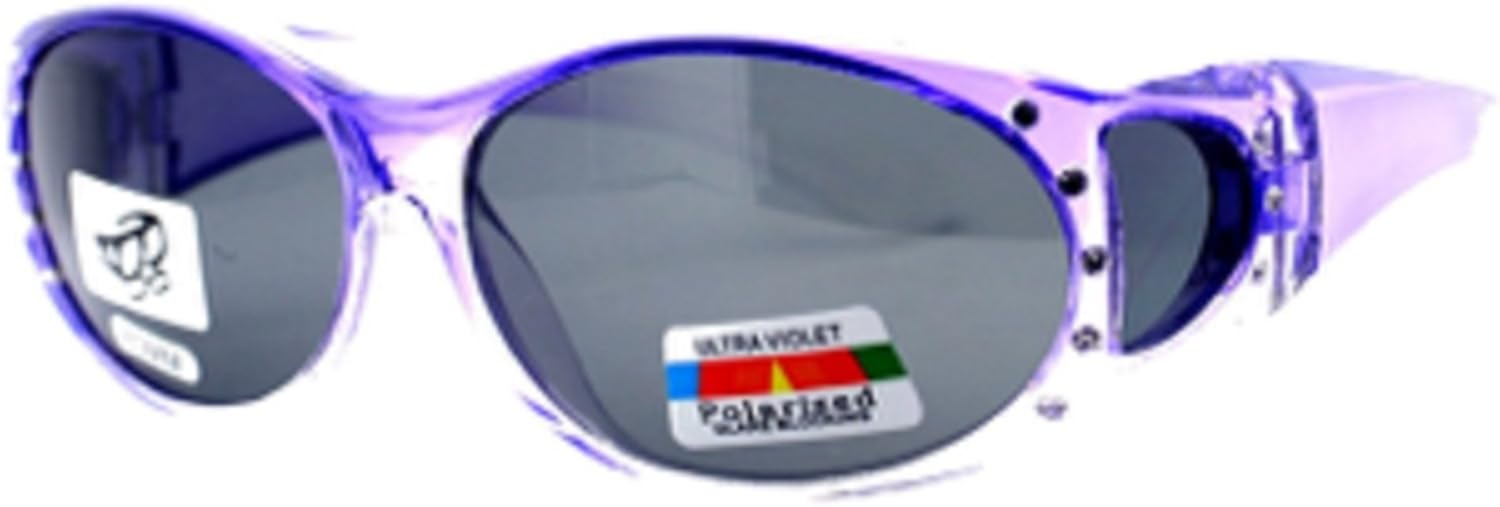 2 Womens Polarized Rhinestone Fit Over Ombre Sunglasses Wear Over Eyeglasses