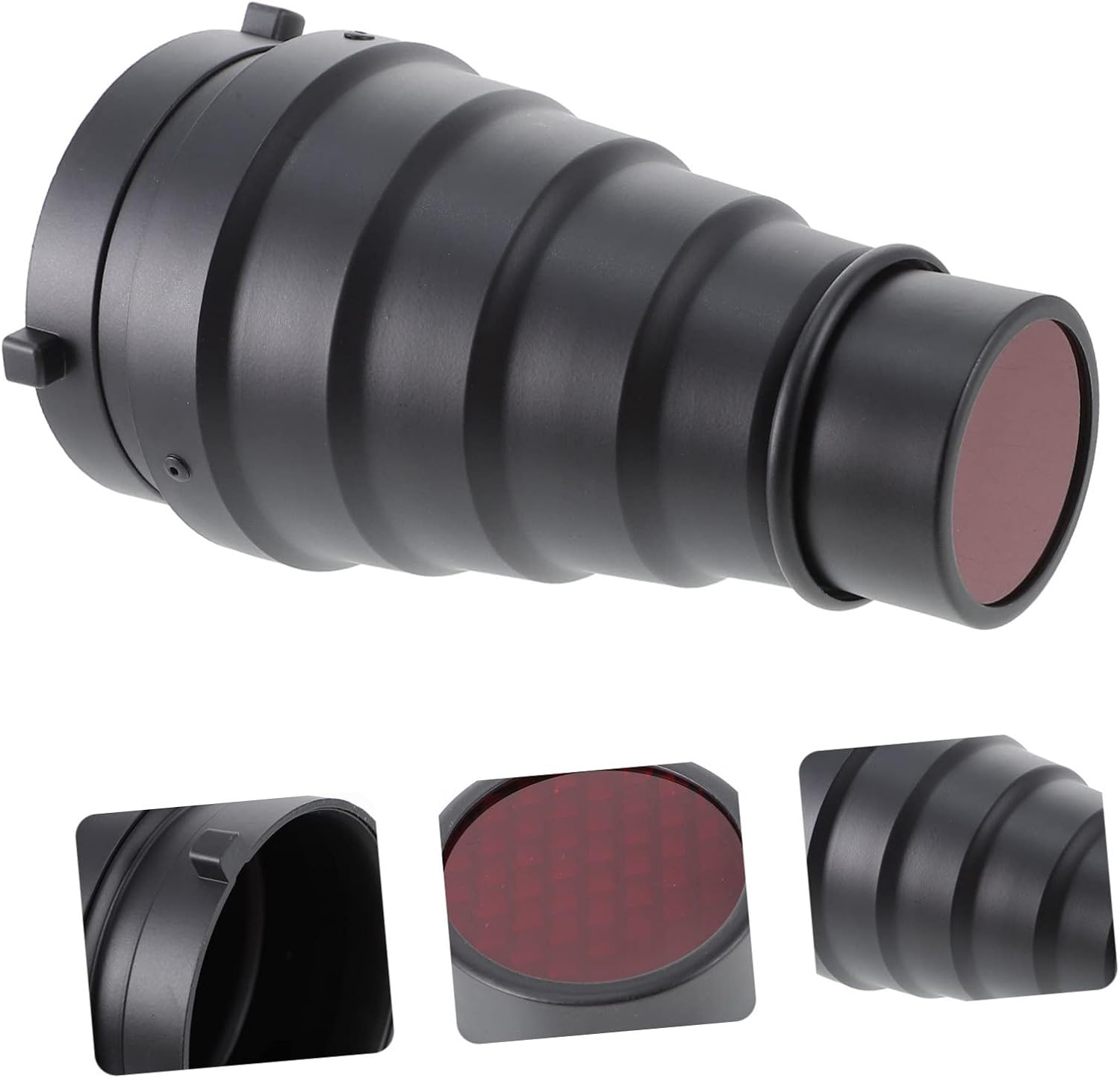 Veemoon 1set Conical Tube Kit with Honeycomb Grid Light Filters Professional Flash Diffuser for Photography for Pinpoint Product Shots Versatile Light Modifications