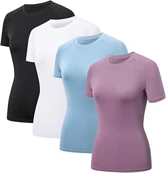 5 Pack Women's Compression Shirt Long Sleeve Workout Tops - View #8
