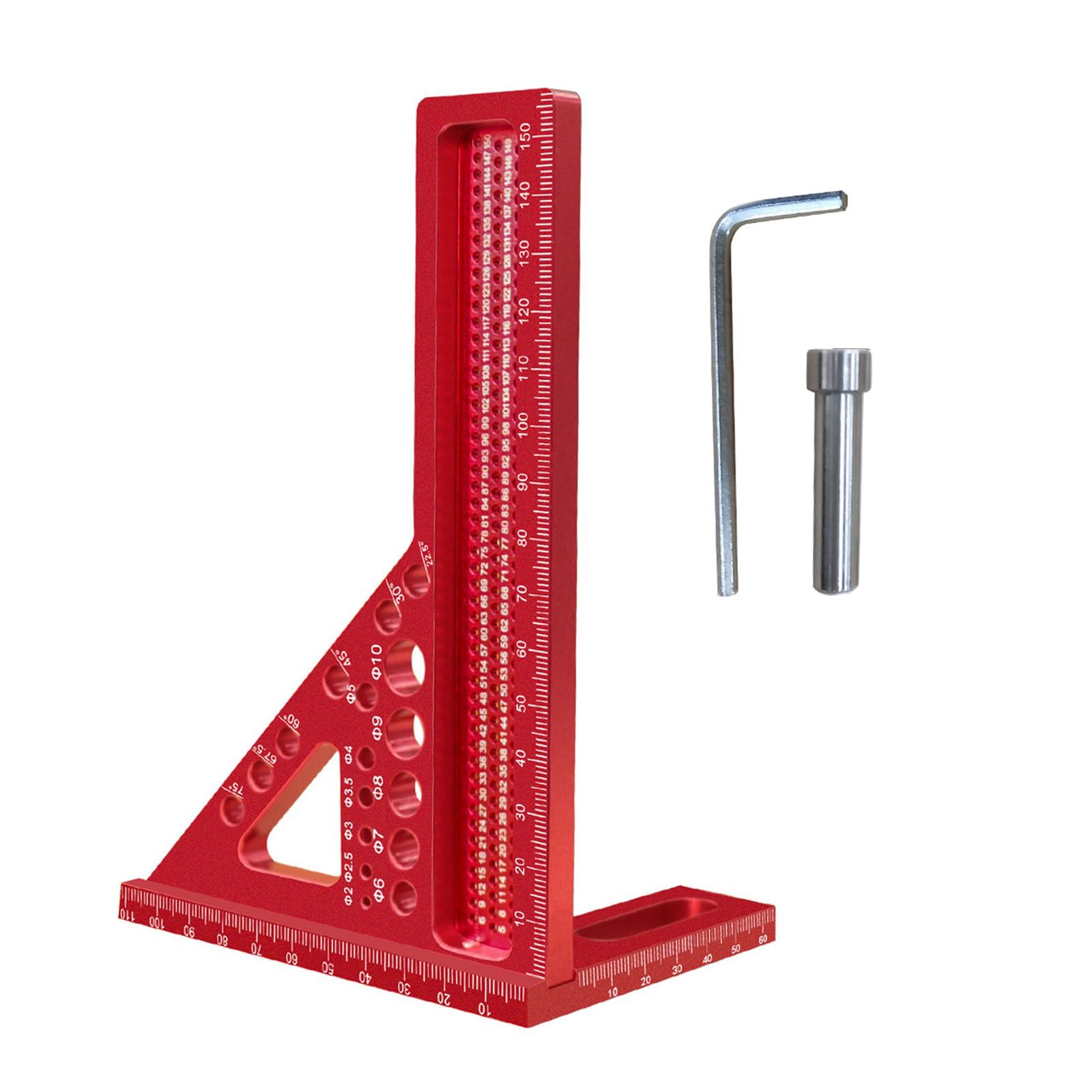 3D Woodworking Square Protractor Multiple Angles Measuring Ruler with Pin and Wrench Triangular Layout Measuring Tool Construction Framing Tool