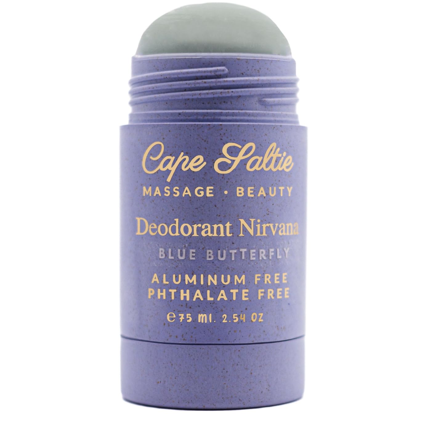 Cape Saltie · Massage Beauty Aluminum-Free, Natural Deodorant Nirvana in "Blue Butterfly" — Lavender Essential Oil Scent (2.54 oz) | Deodorant for Women | Solid Skincare Stick | Gifts for Women