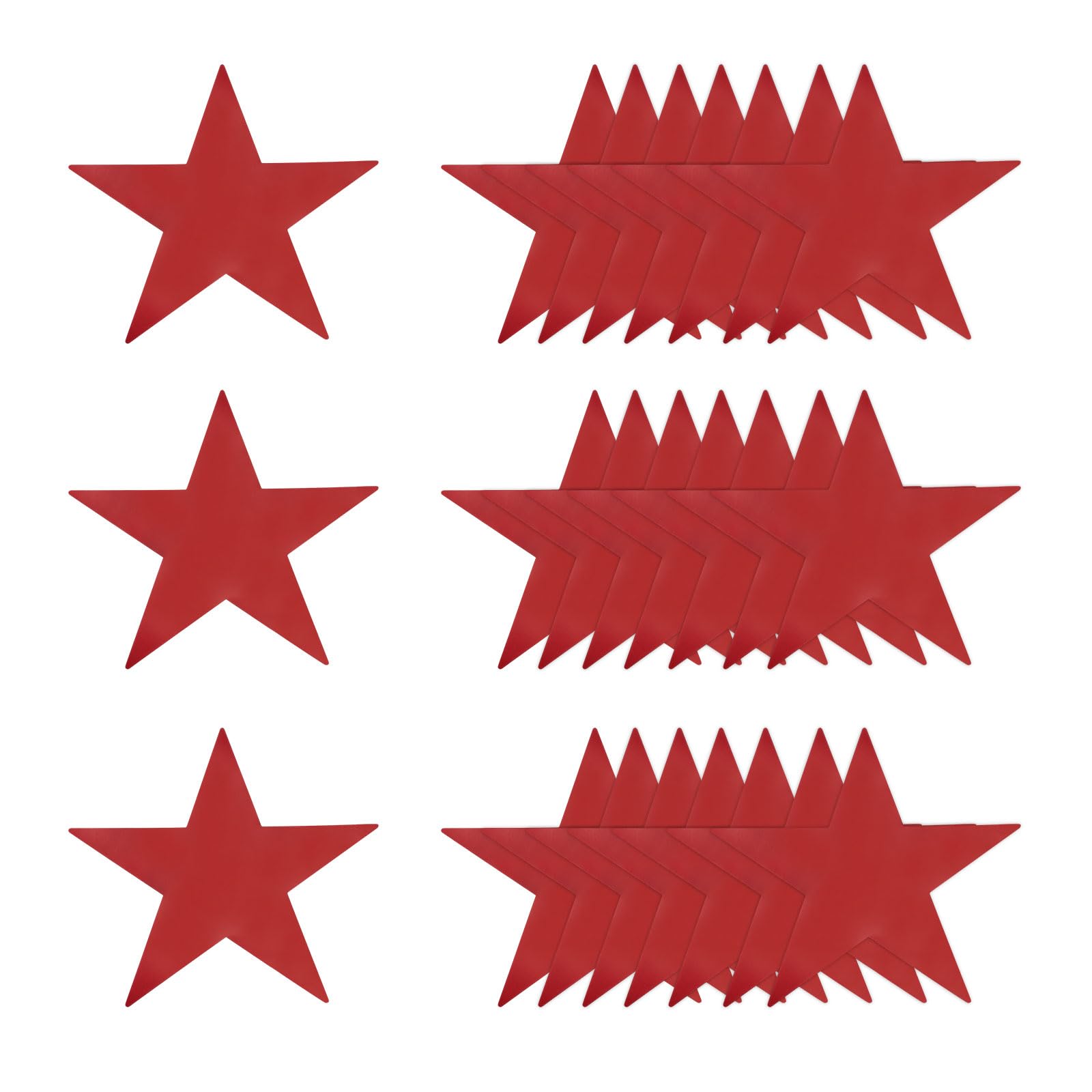 sourcing map Red Stars Cutouts Decoration, 30 Pcs 11" Double Printed Paper Stars Cutout Confetti Cardboard Stars Decorations for Bulletin Board Wall Classroom Party — image 1