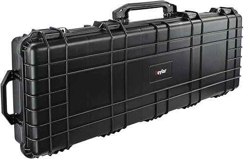 Miniatura 2 de Eylar Funda rígida protectora para rifle de rodillo de 38 pulgadas con espuma, impermeable y a prueba de golpes, dos rifles o múltiples pistolas,