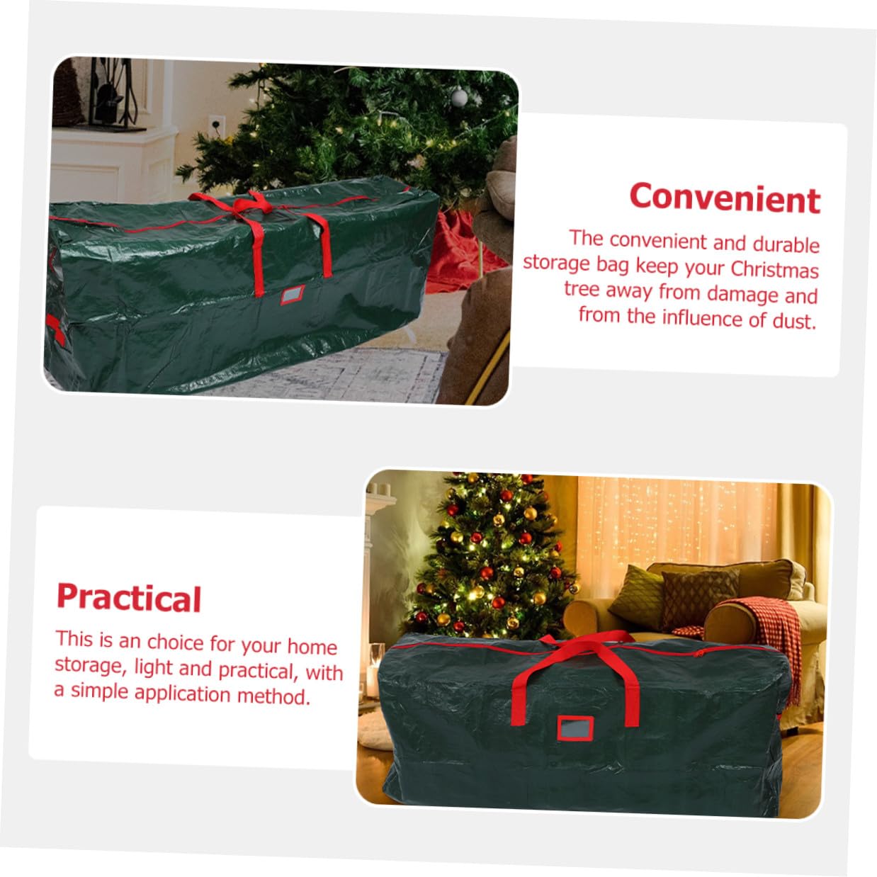 Alipis Bolsa para Árbol de Navidad con Cremallera y Asas Bolsa de Almacenamiento para Árbol de Navidad para Guardar y Proteger el Hogar