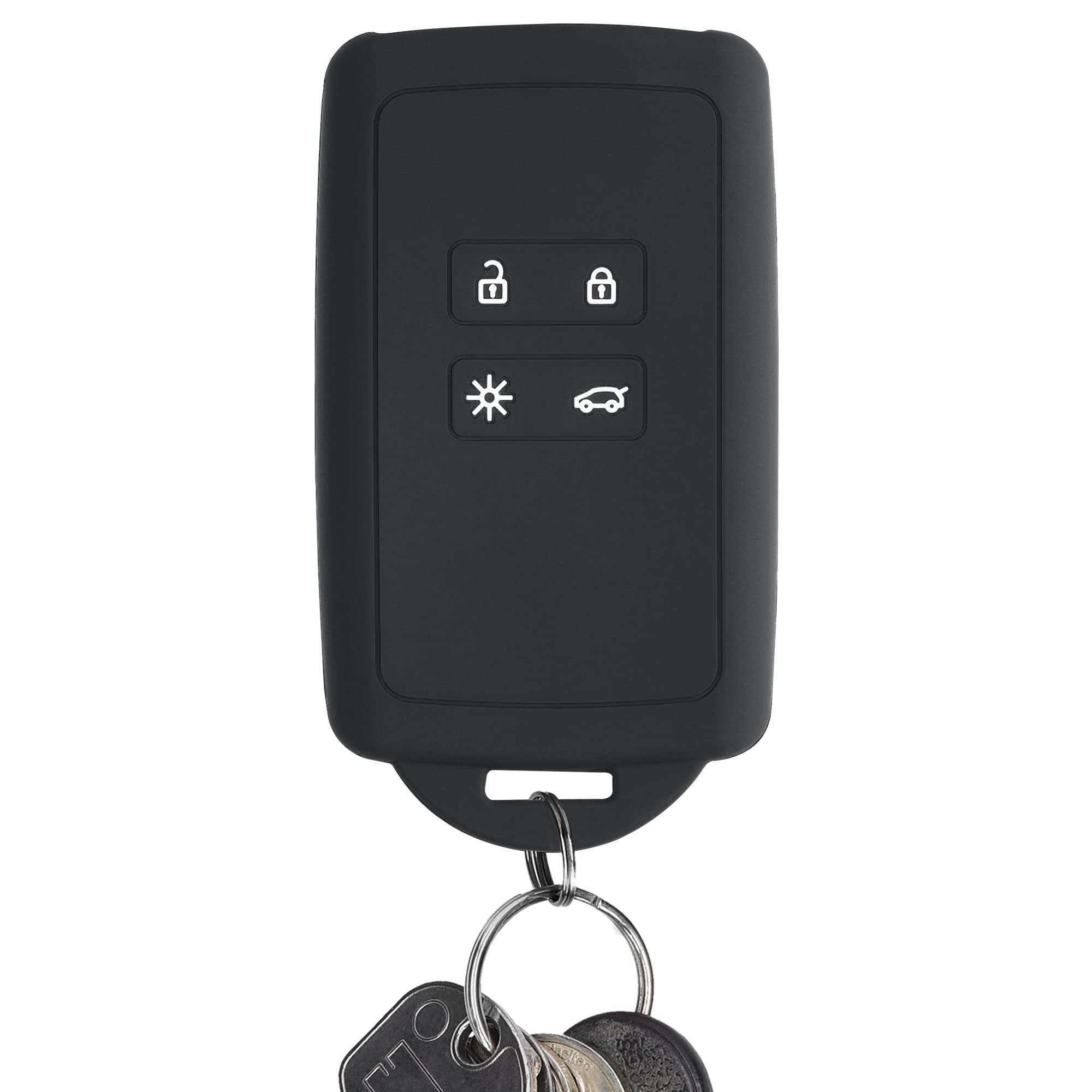 kwmobile Custodia Compatibile con Renault 4 tasti Smart Key Keyless Go Cover Chiavi Auto Silicone Sole Luna