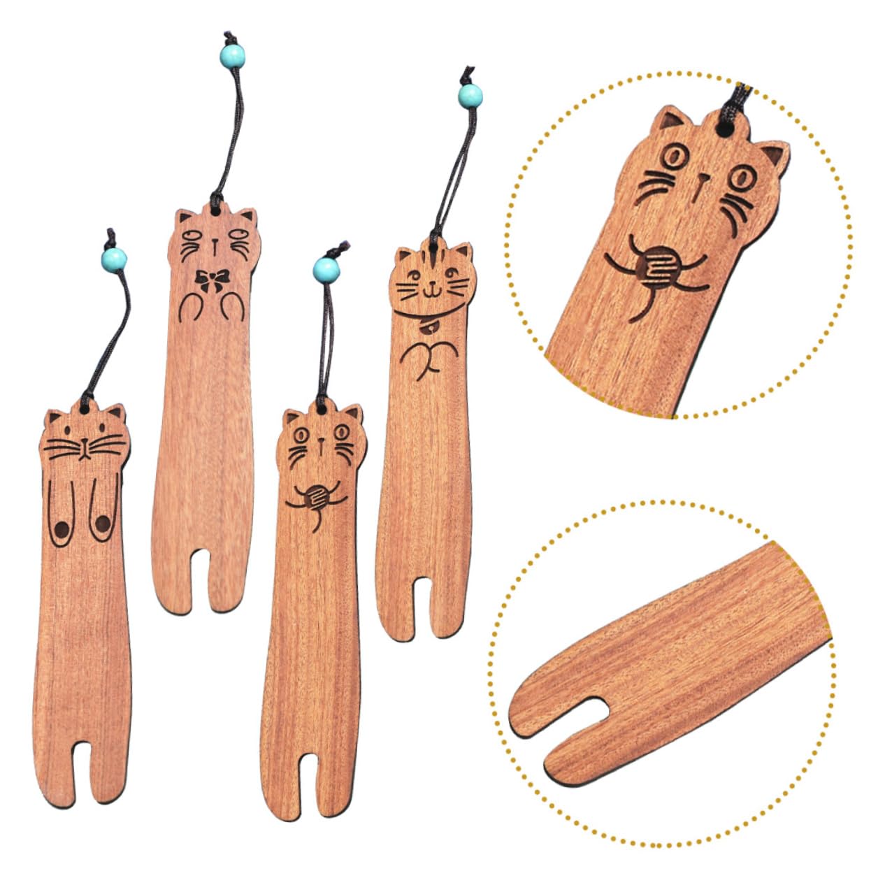 SEWACC 16 Stk hölzernes Lesezeichen bookmarks book marks Geschenkidee Dekorative Lesezeichen Wohnzimmer zarte Massen für Erwachsene Holz