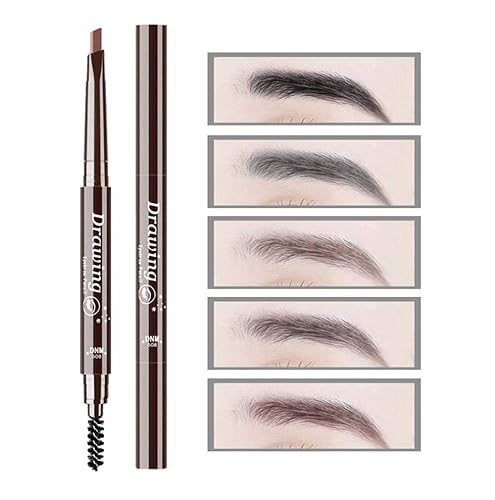 Miniatura 4 de Lápiz de cejas duradero, resistente al agua, duradero, para cejas, 5 colores para elegir, cejas naturales que duran mucho tiempo (marrón oscuro)