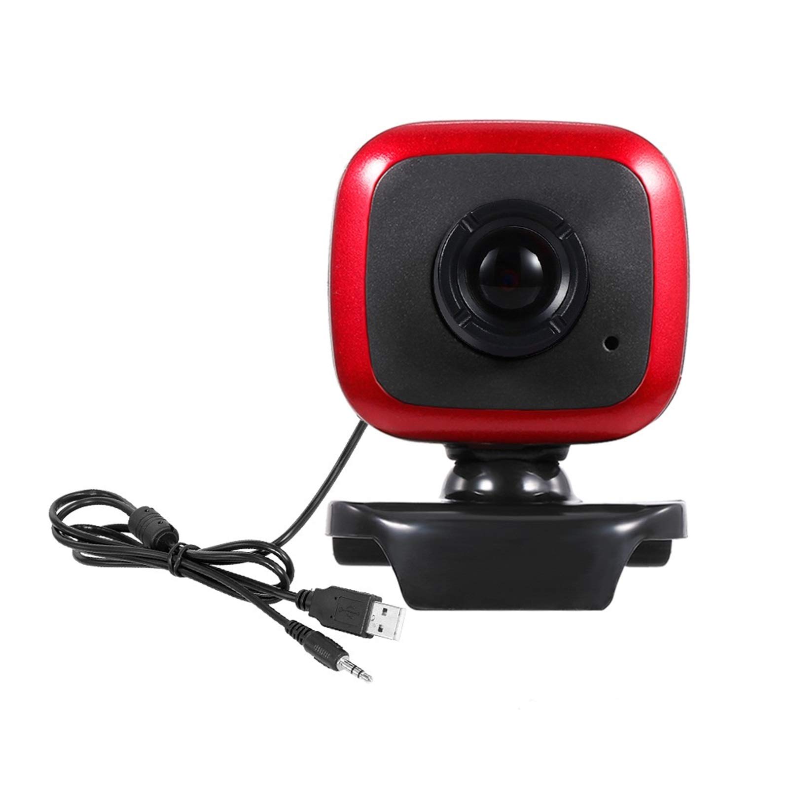 BTTNW HD Streaming Webcam HD Webcam 480P 5MP PC 30fps HD Web USB Camera With Microphone USB Plug & Play Computer Webcam (Color : Red, Size : 480P)