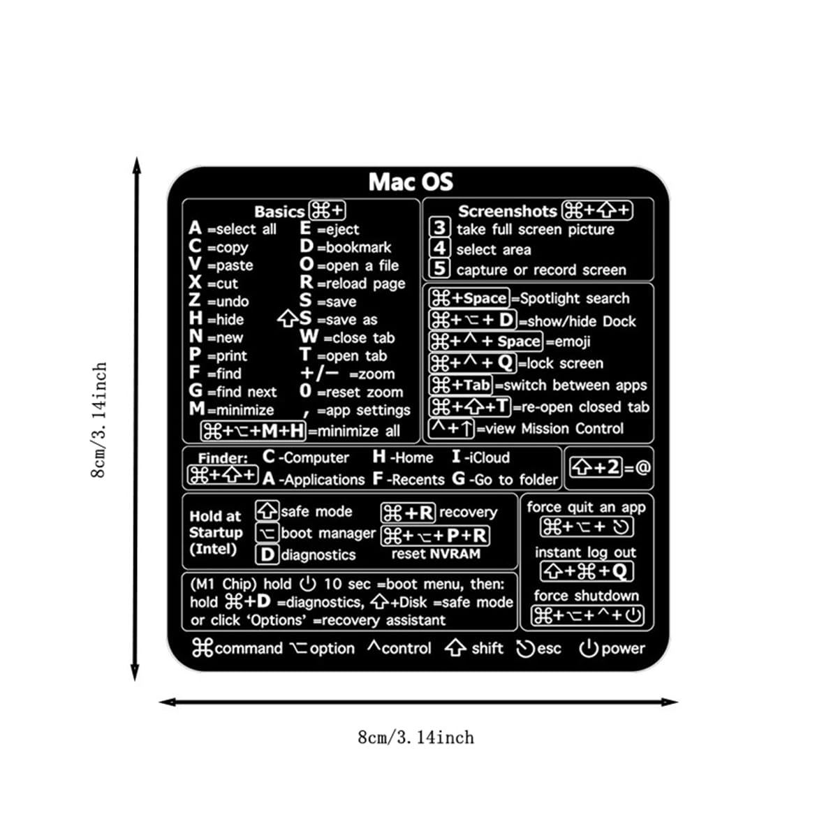 MacBook Sticker Decals Synerlogic (2pcs) Mac OS Shortcuts Sticker ...
