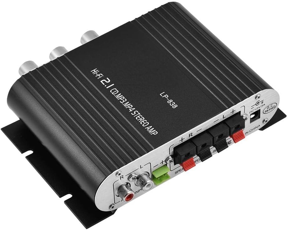 2 Channel 12v 15w Bass Amplifier Stereo Amplifier Small Amplifier Car Home Audio Power Amplifier Digital Amp(Black)