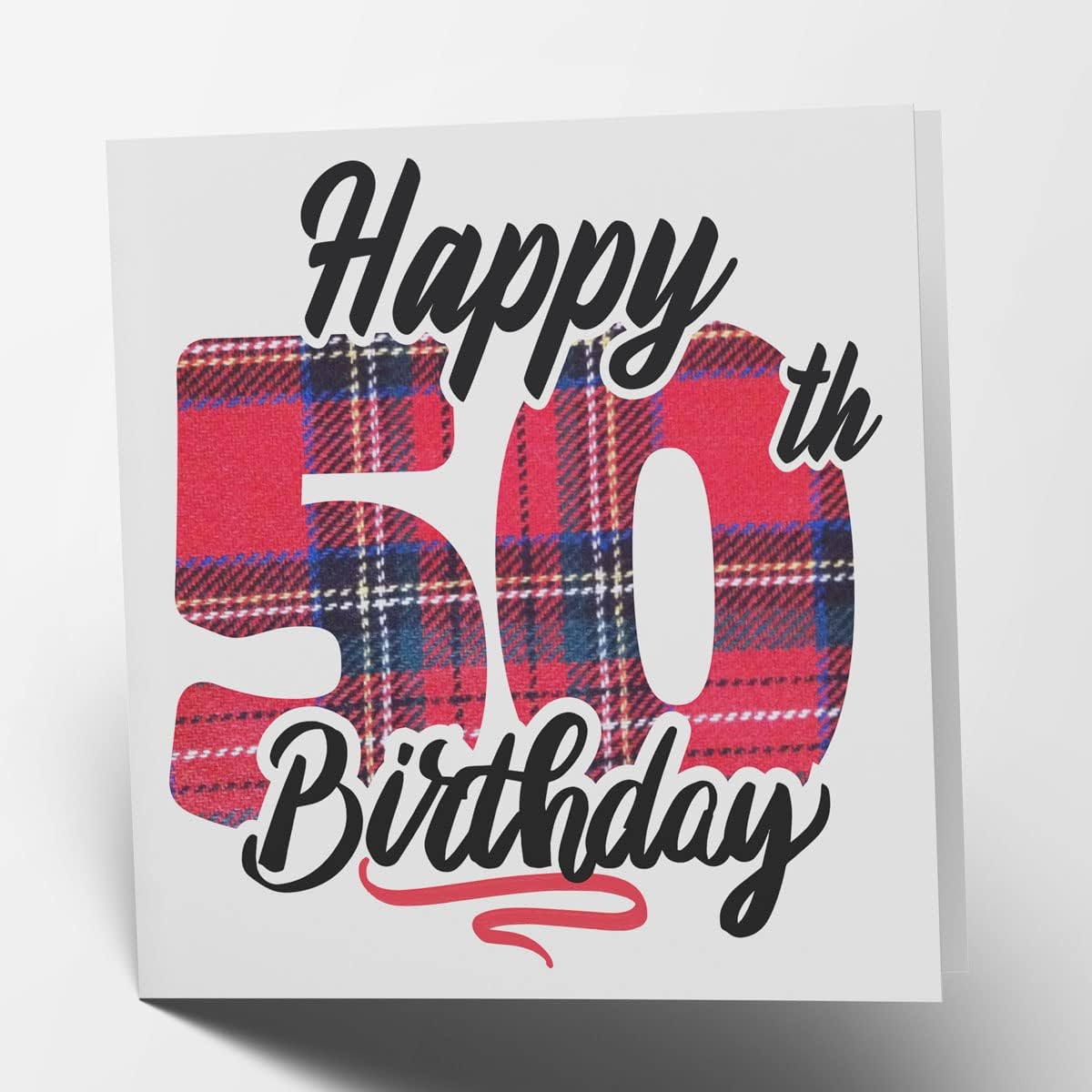 Maturi Happy 70th Birthday Tartan Card - Blank Inside