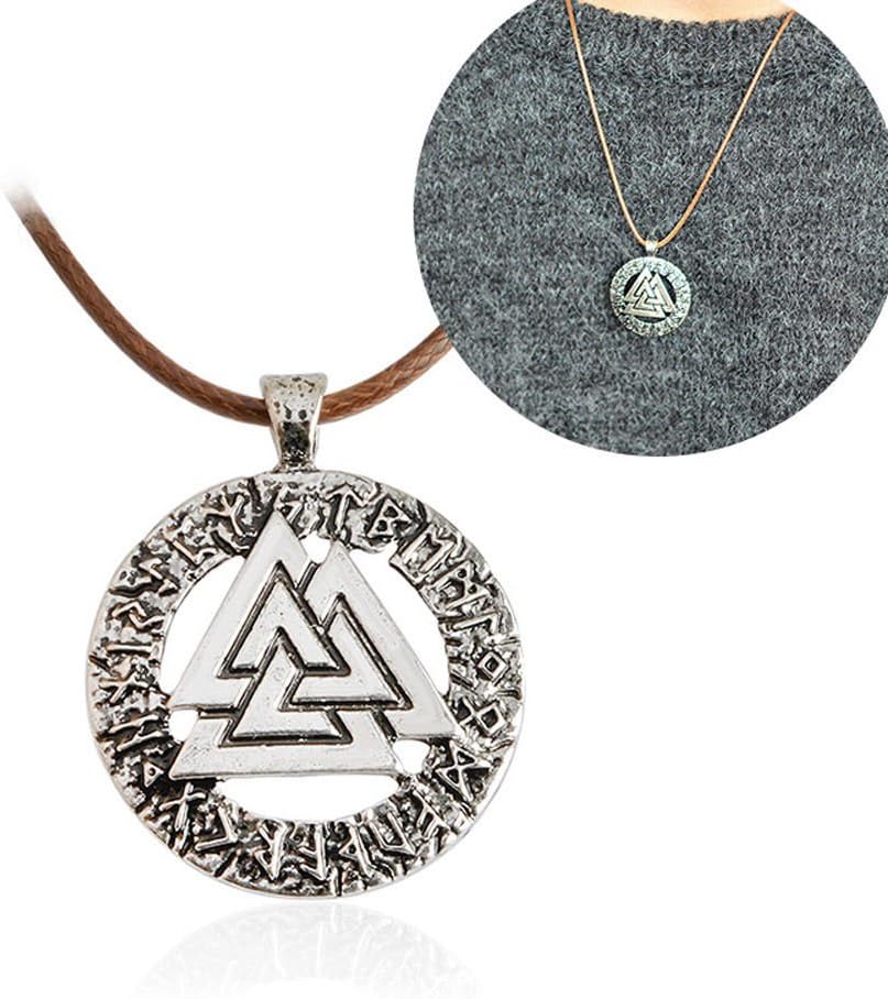 Scandinavian Amulet Valknut Odin in the rune circle B-50