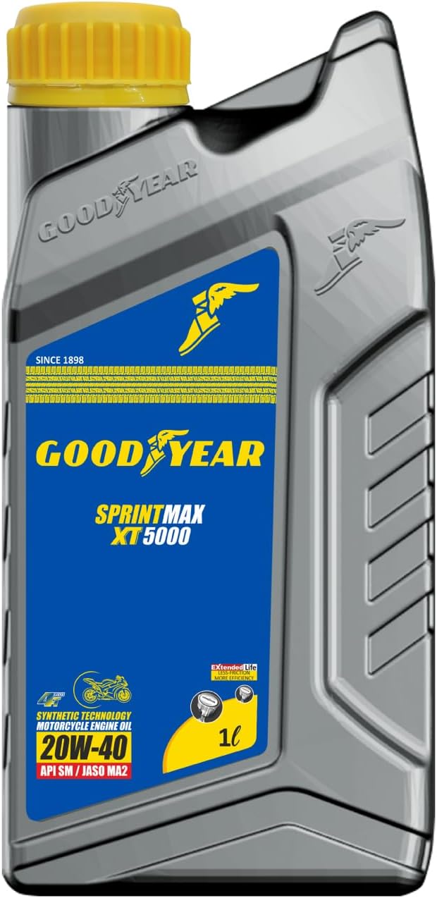 GOODYEAR 1.0 Ltrs 20W40 Sprintmax XT5000 4T Semi-Synthetic Engine Oil | High Performance Engine Oil For Bikes/Motorcylce with Enhanced Engine Protection