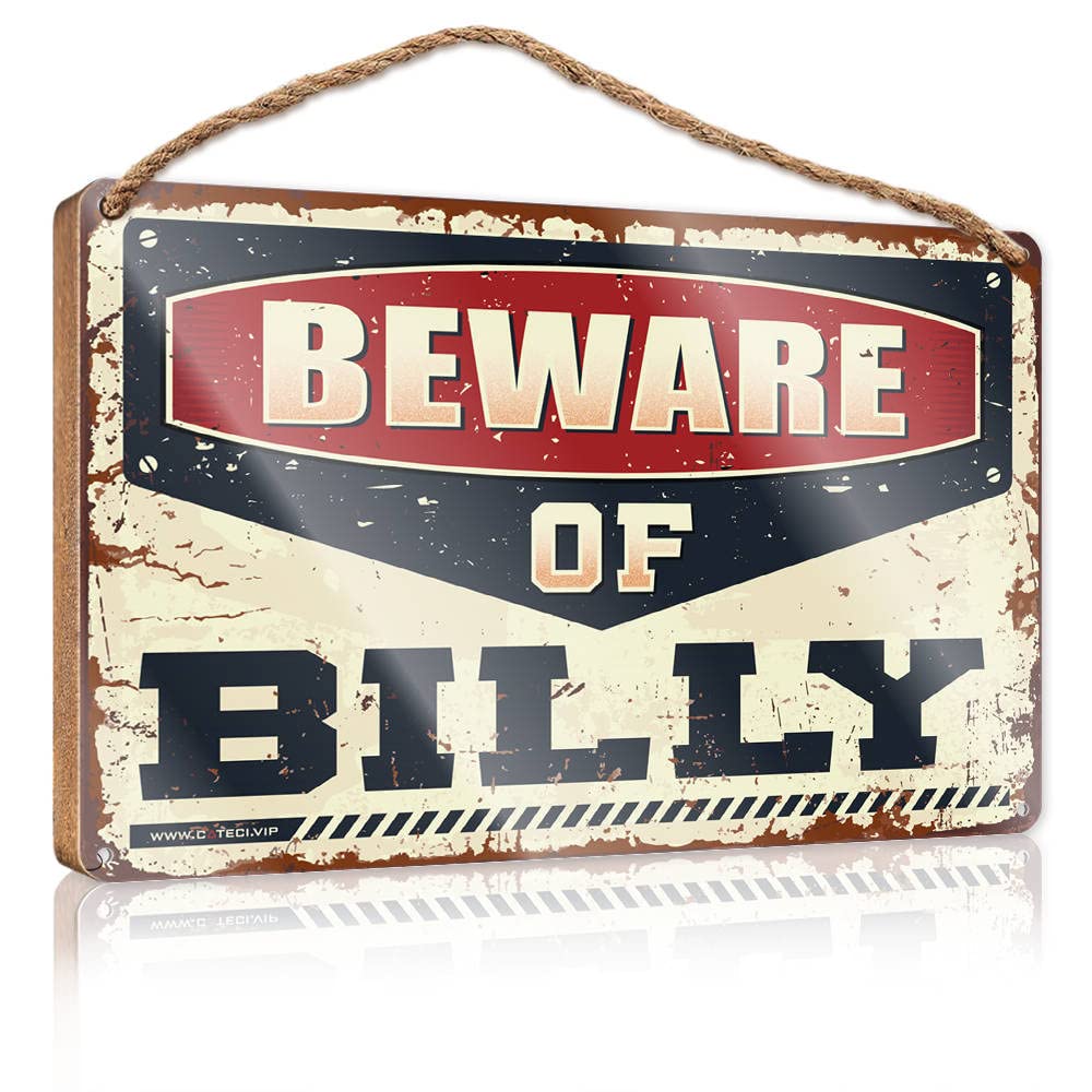 YYHLEH Wall Hanging Signs Beware Of Billy Wooden Sign(23X35CM)