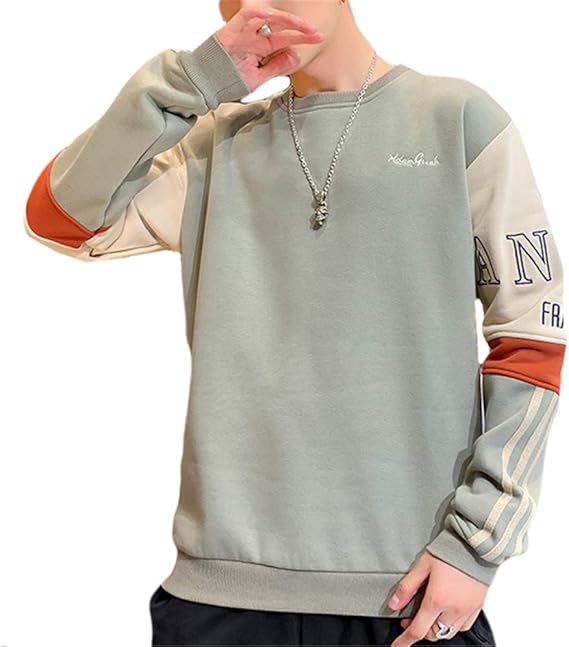 Amazon Yojap トレーナー パーカー メンズ 長袖 薄手 秋服 街着 クールネック スウェット プルオーバー ゆったり 春夏秋冬に適応 大きいサイズ ファション 人気 おしゃれ トレーナー パーカー 通販