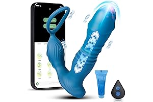 9 Modes Hip Massager for Men, Thrusting Vibrating Prostate Massager with Cock Ring