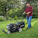 Kosiarka Spalinowa z Napędem, 2,4 kW, Silnik Loncin, 8 Poziomów Koszenia, Duży Kosz, Nóż Mulczujący, Szerokość Robocza 406 mm