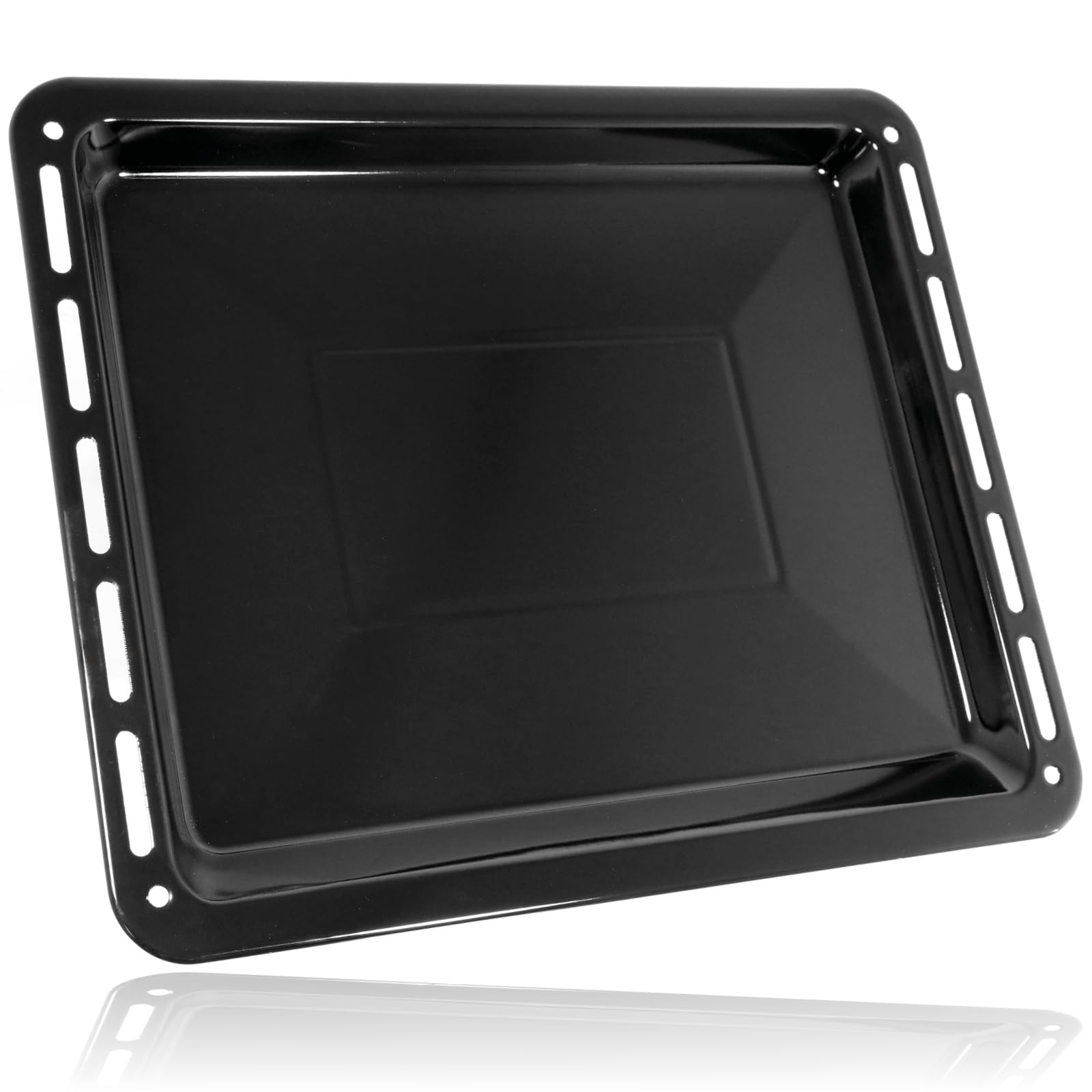 SPARES2GO Large Vitreous Enamel Oven Baking Tray Compatible with Aeg, Electrolux & Zanussi (455mm x 375mm)