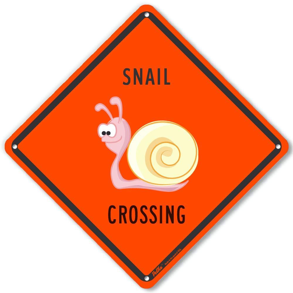 PKAC-0410-NP_10x10"Snail Crossing" Plastic Sign, 10" x 10"