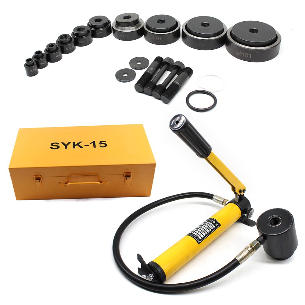 Perforatrice hydraulique pour tôle hydraulique - Kit de perforation hydraulique - Presse d'atelier - Pompe hydraulique - Presse hydraulique - Presse hydraulique - En métal - Industriel