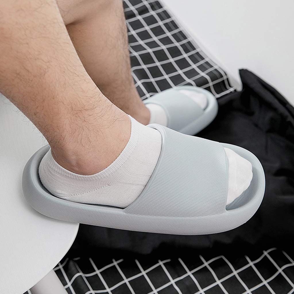 Zapatillas de baño Los deslizadores del verano de los hombres de cubierta inferior de baño suave Inicio resistente al desgaste aumento de cuatro estaciones espesados ​​con fugas sandalias y zapatillas