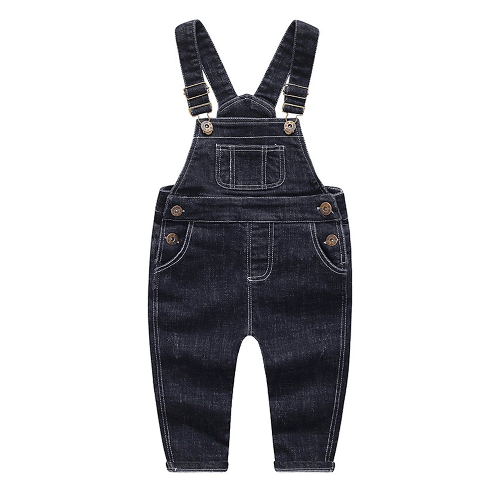 KIDSCOOL SPACE Baby & Little Boys/Girls Blue Denim Dungaree,Jean Overalls