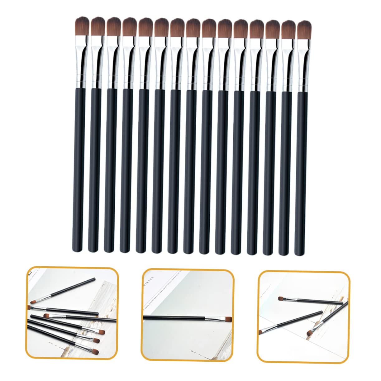 Set 100 Pezzi Pennello Ombretto Portatile in Artificiale | Uso Domestico e Salone, Pratico e Facile da Trasportare, per Labbra e Sopracciglia