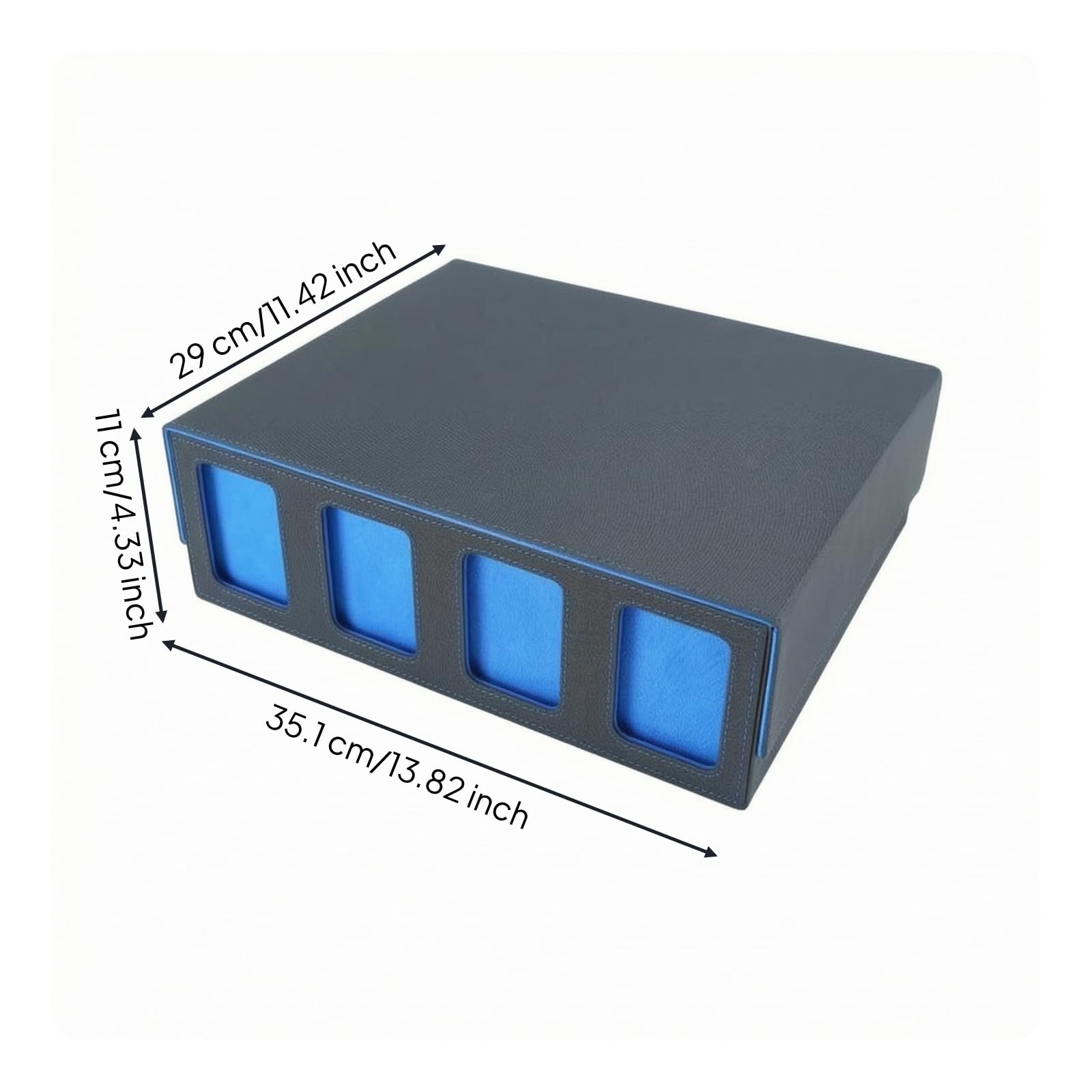 Organizador Tarjetas Ahorra Espacio Caja Cartas con Tapa Abatible y s Portátil, Negro+Rojo