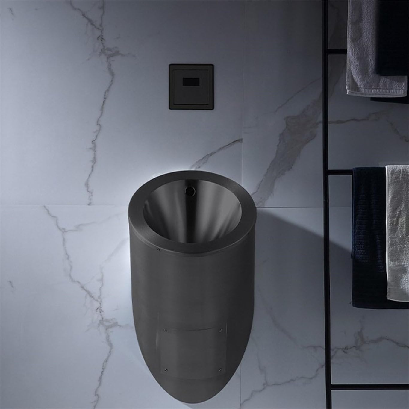 GTHTUHFD Men'S Urinals For Toilets, Standing Urinal Automatic Induction Wall-Mounted Stainless Steel Urinal, Commercial Public Toilets Flushing Urinal, Easy To Install,