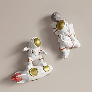 AWNR Astronaut Wall Decor Set of 2 Outer Space Theme Decorations Wall Sc...