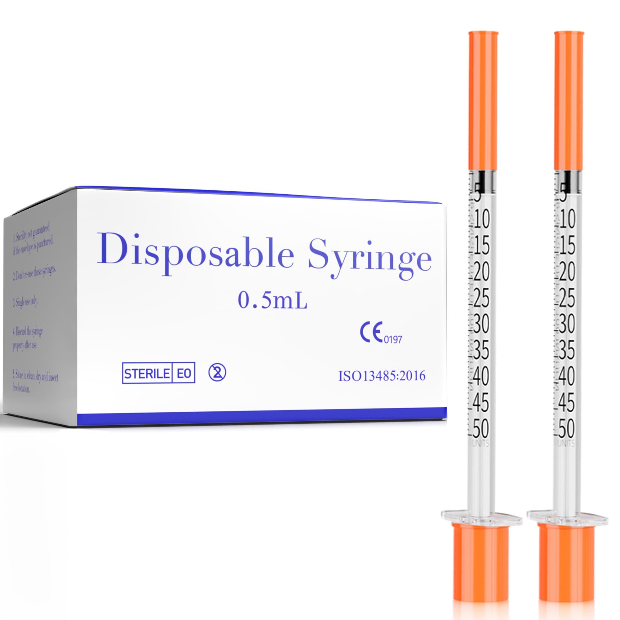 30 Pack 1ml U-100 Syringes with 32G 5/16" (8mm), Easy-Read Scale, Smooth Glide Motion, Minimal Waste Design, Individually Sealed — Amazon image 10