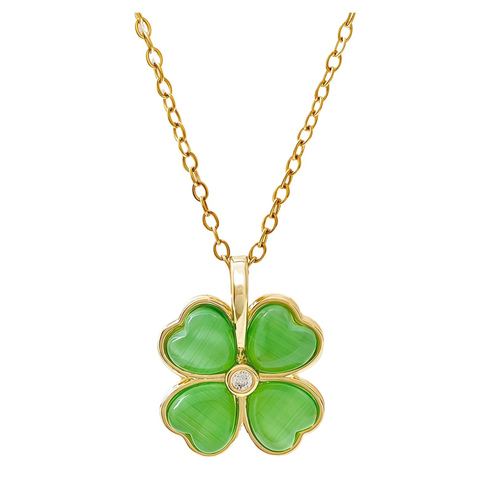 Collier trèfle vert femme idée cadeau idéal avec son pendentif - 7