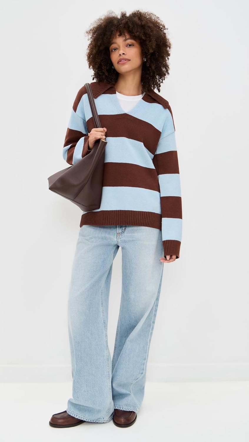 English Factory Women's Stripe Rugby Collared Sweater - Image 5