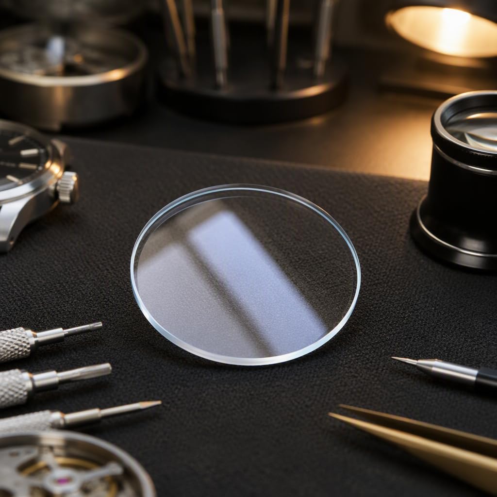 Flaches Saphirglas, 3,0 mm, Ersatzglas für Uhren mit einem Durchmesser von 28,5–38 mm