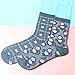 NOIAFZY 5 Pairs Cartoon Flower Pattern Knitted Crew Socks Comfy Breathable Soft Outdoor Socks