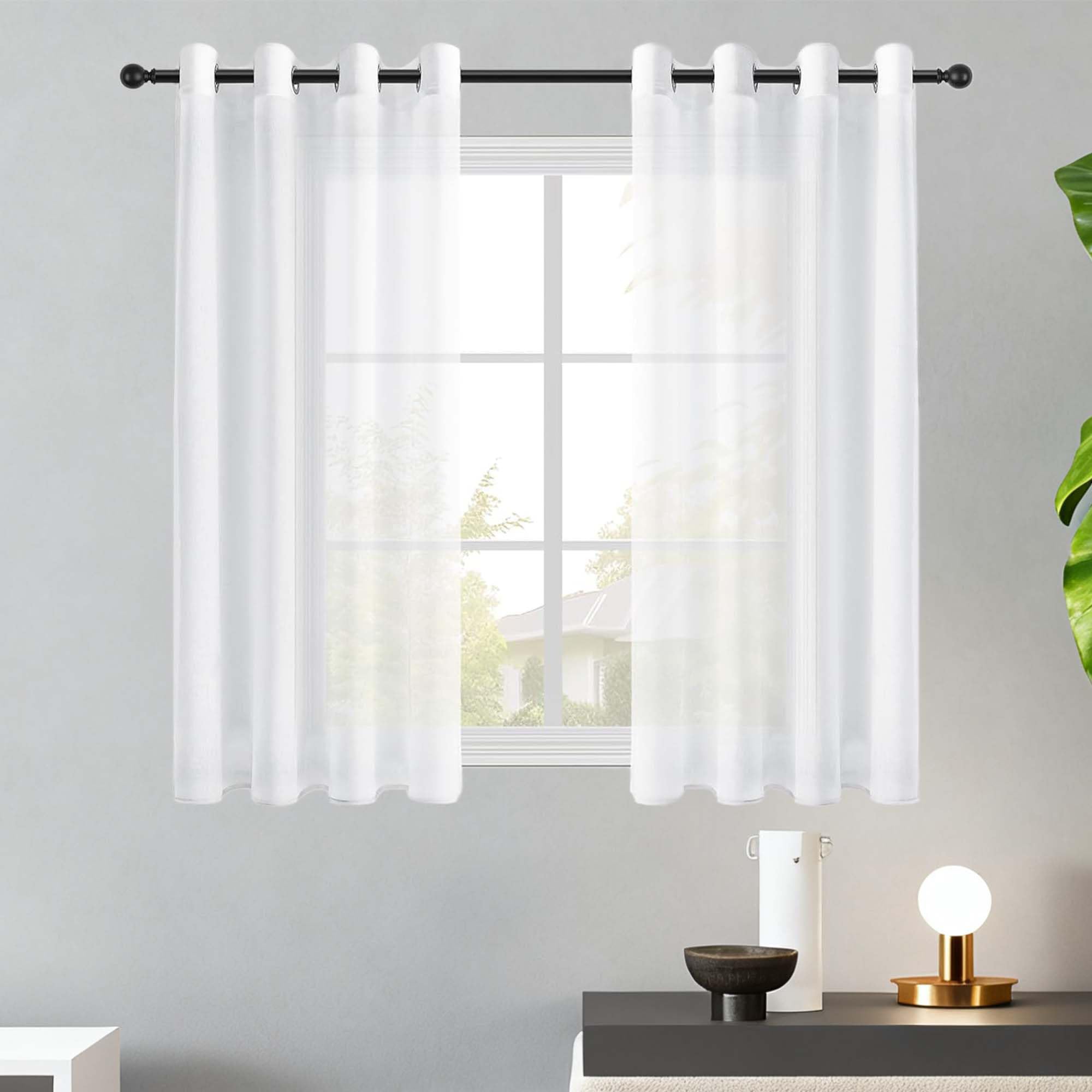 Rideau voilage blanc 500x305 cm à oeillets pour illuminer le salon