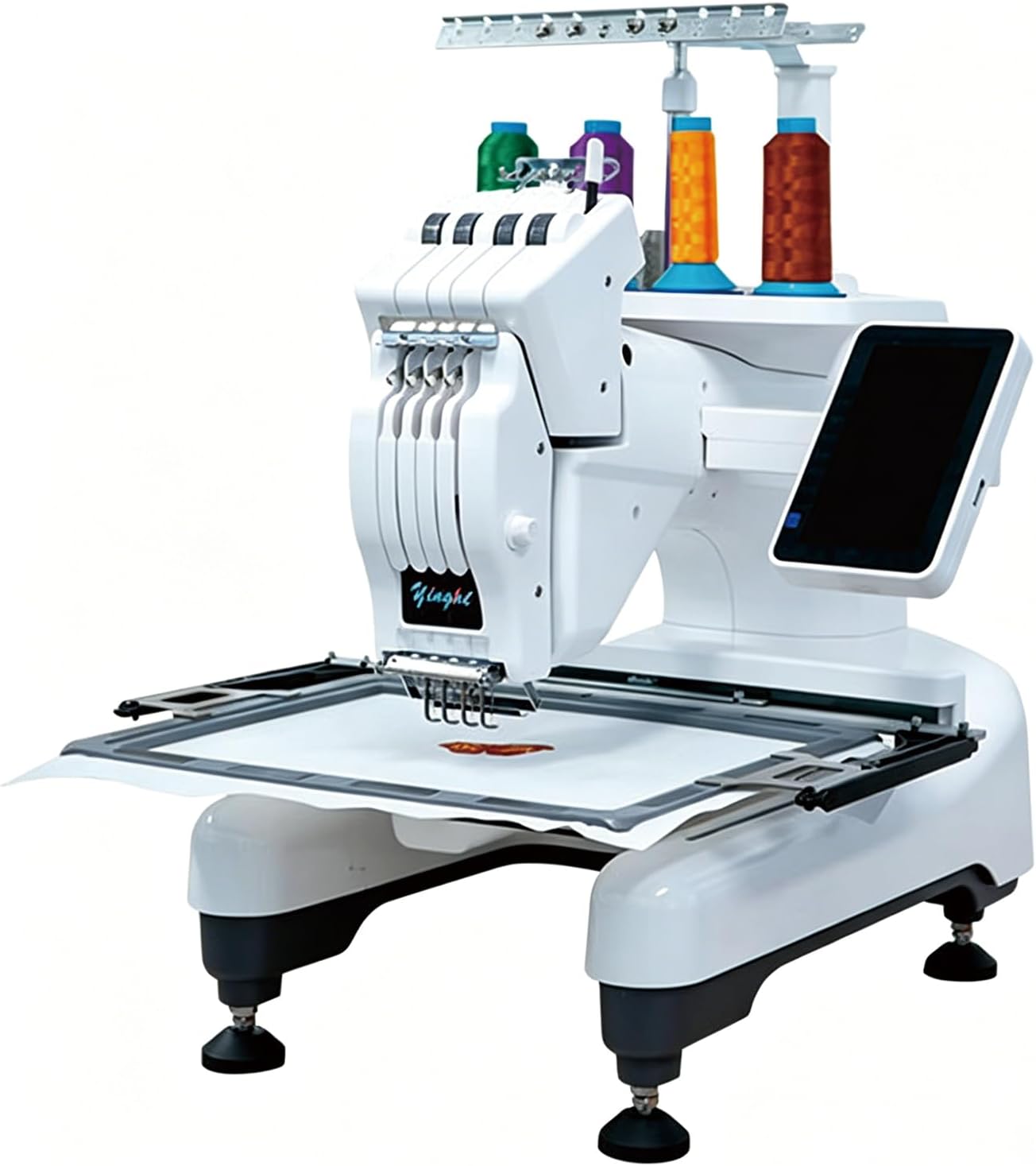 Single Head Embroidery Machine With 4 Needle, USB Flash, 7-inch Touch Display, 350X260mm Embroidery Area