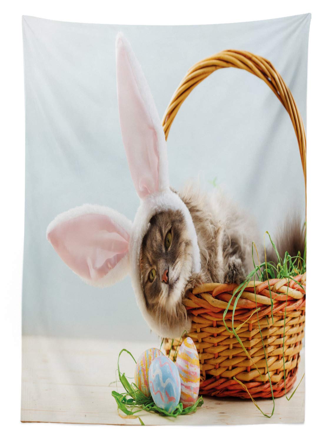 1 pezzo Tovaglia in poliestere con coniglio di Pasqua, tovaglia