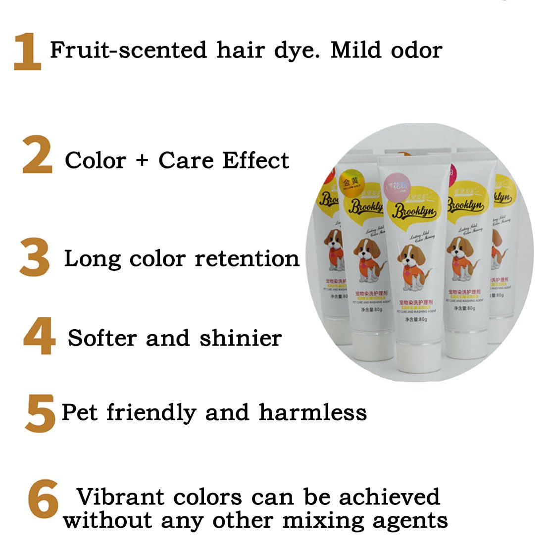 Pet Colorante per Pelo, Tintura Professionale per Animali con Fragranza alla Frutta, 12 Colori Vibranti, Formula Delicata e Duratura, per Cani e Gatti (01# black)