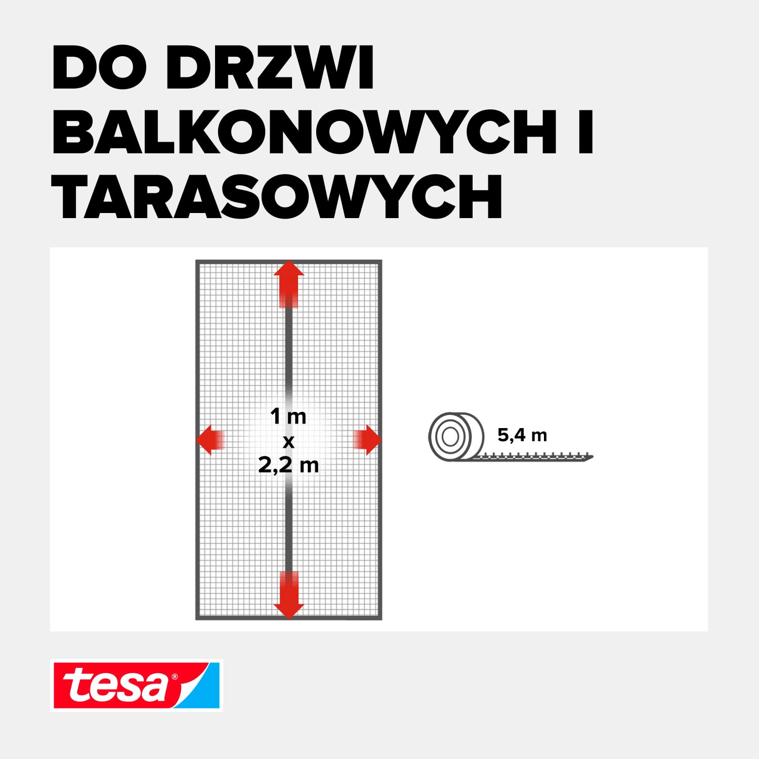 tesa INSECT STOP Magnetic Curtain - samoczynnie zamykająca się zasłona z magnesami na drzwi balkonowe, łatwy montaż bez wiercenia - 220 x 100 cm