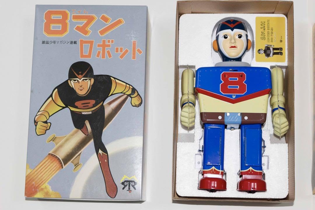 Amazon.co.jp: エイトマン ブリキ スモーキングロボット 2体セット  