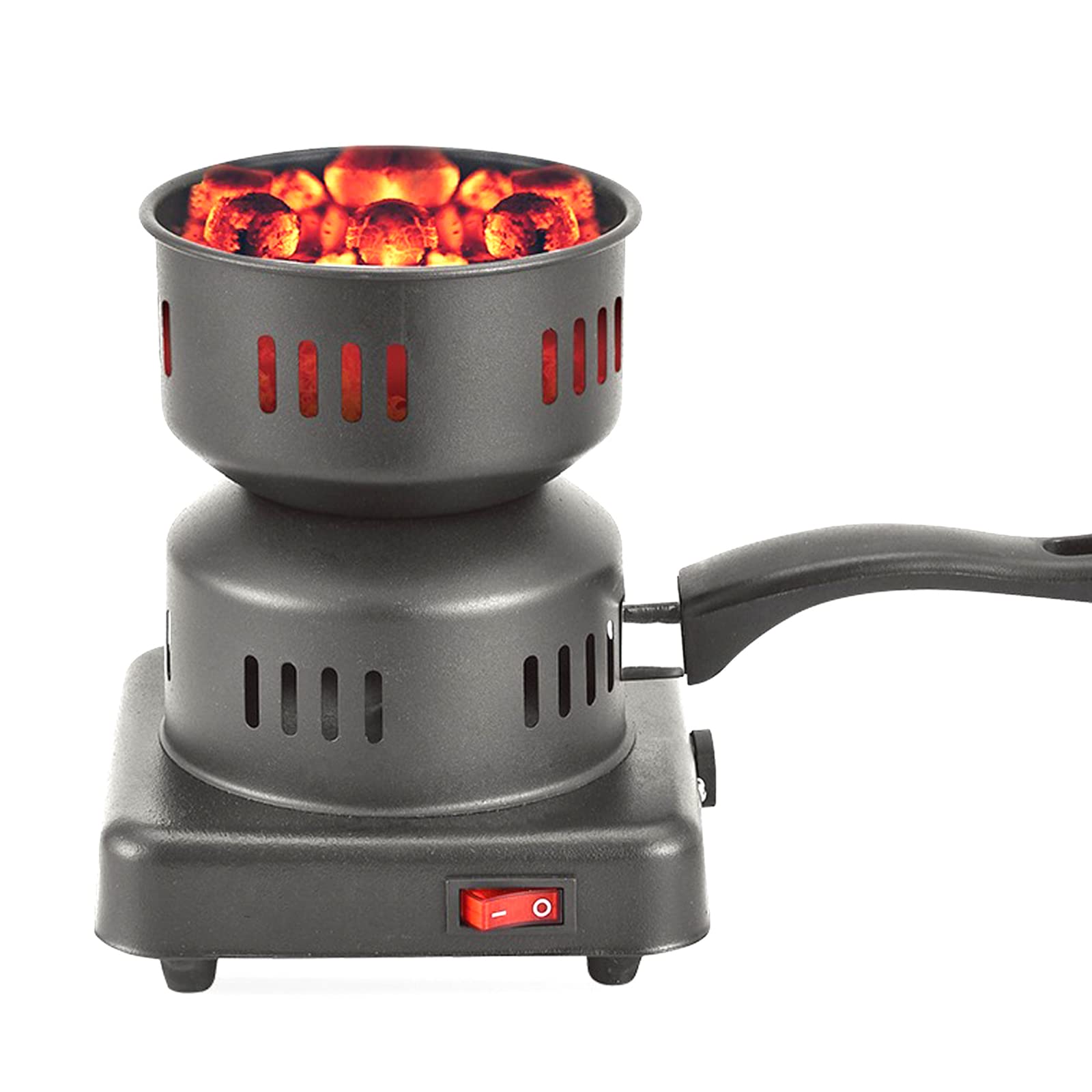 Quemador eléctrico de carbón vegetal de acero inoxidable de 100 W con mango desmontable, calentamiento rápido para acampar al aire libre y barbacoa