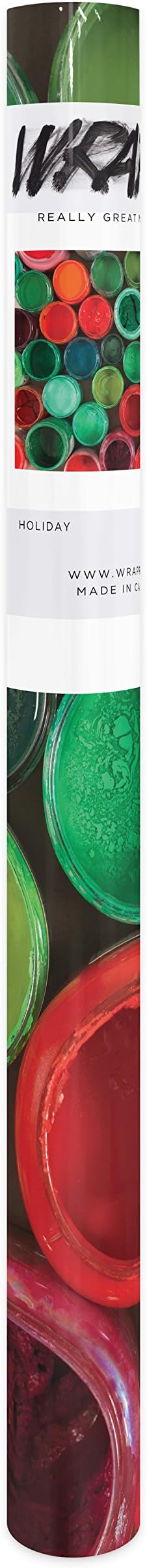 Wrapped Pallet/Red and Green Paint Cans Wrapping Paper in Roll, 19.5 by 27-Inch