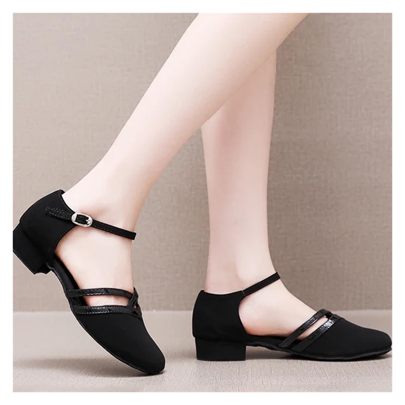Zapatos De Baile Latino Zapatos de Baile Latino for Mujer, de salón, Negros, for Salsa, tacón bajo de 3,5 cm, for Samba y Tango, Suela Blanda for Fiesta. para Mujer(39)