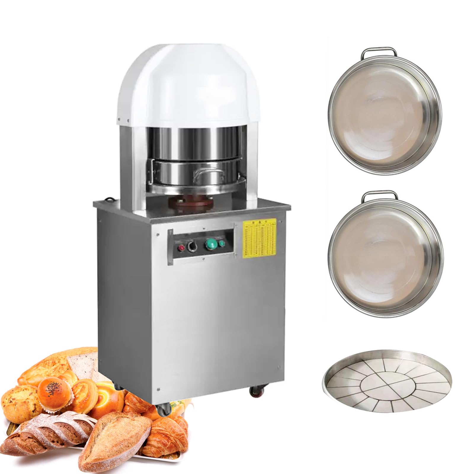 INTSUPERMAI Dough Divider Rounder 20PCS Electric Auto Divider Cutter Machine 1.090oz-9.84oz Dough Ball Divider Cutting for Baking Equipment