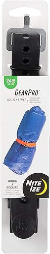 Nite Ize, Inc. USL24-01-R3 Nite IZE GearPro - Lonas seguras, mangueras, esquís, madera, límite de carga de 80 libras, 24 pulgadas, correa negra