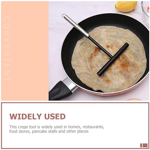 Miniatura 8 de Luxshiny 1 juego de espátula de crepé de acero inoxidable para el hogar, herramienta para hacer panqueques fácilmente, esquinas redondeadas, bordes