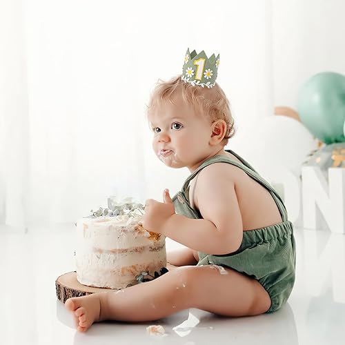Miniatura 3 de Corona de cumpleaños bohemia de margaritas para bebés y niños, corona de primer cumpleaños, corona de primer cumpleaños, decoración de fiesta de