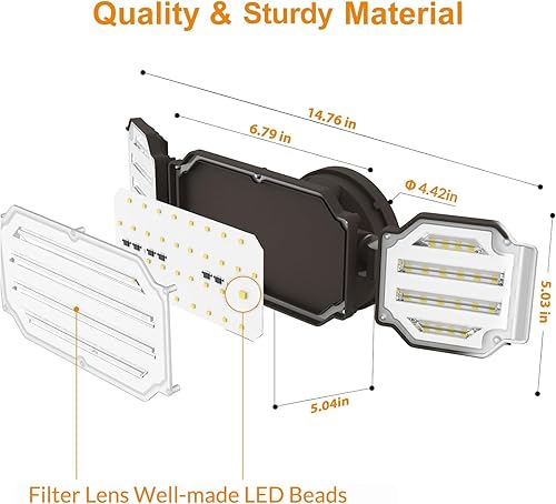 Miniatura 5 de LEPOWER Luces de inundación para exteriores de 4500 lm, luz de inundación LED de 45 W, luces de inundación exteriores controladas por interruptor,